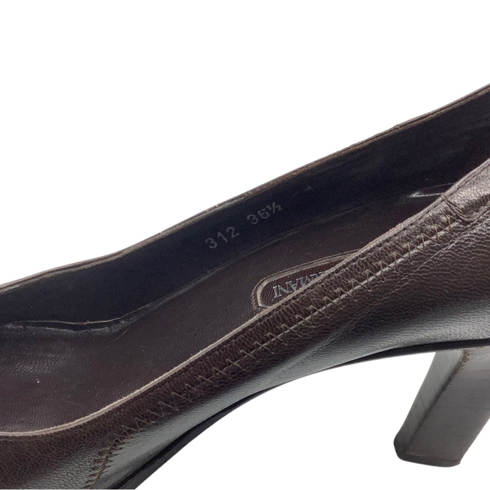 Giorgio Armani Brown Leather Silver Studded Pumps, 36.5 | 6 - Picture 4 of 10
